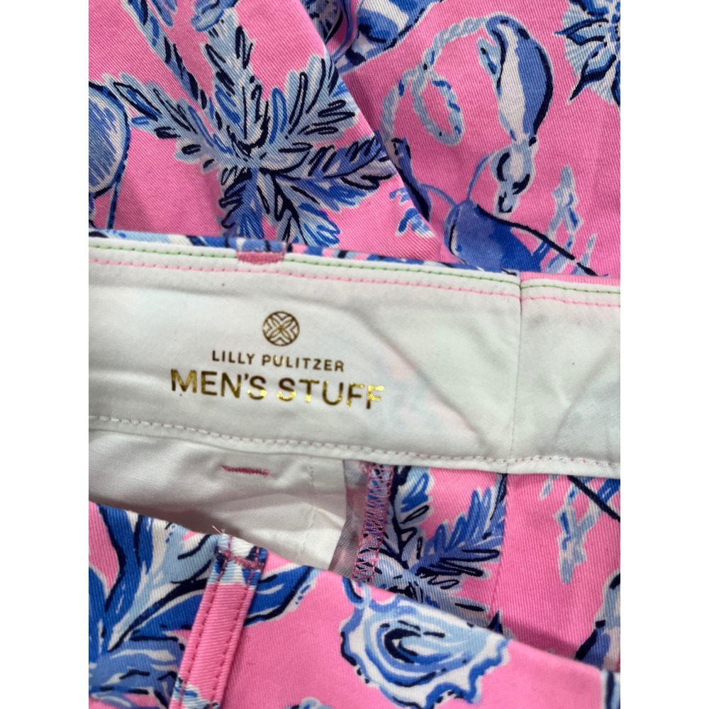 Lilly Pulitzer Volk Shorts Mens 40 Pink Barefoot Beachcombers Nautical - Picture 4 of 7